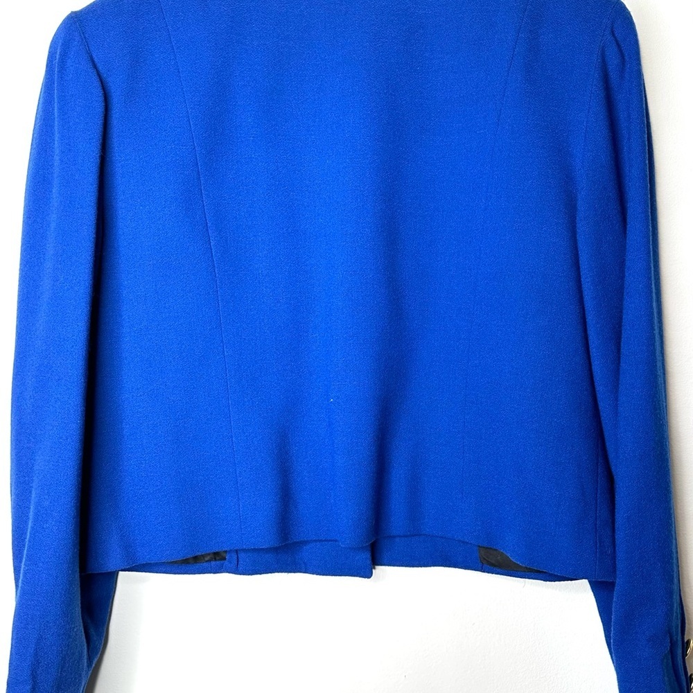 Vintage Lillie Rubin Pure Wool Gold Button Lined Blazer Jacket Union Made USA - Picture 3 of 8